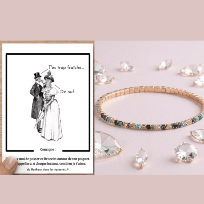 CARTE T'ES TROP FRAICHE + BRACELET MILLE COULEURS - R57