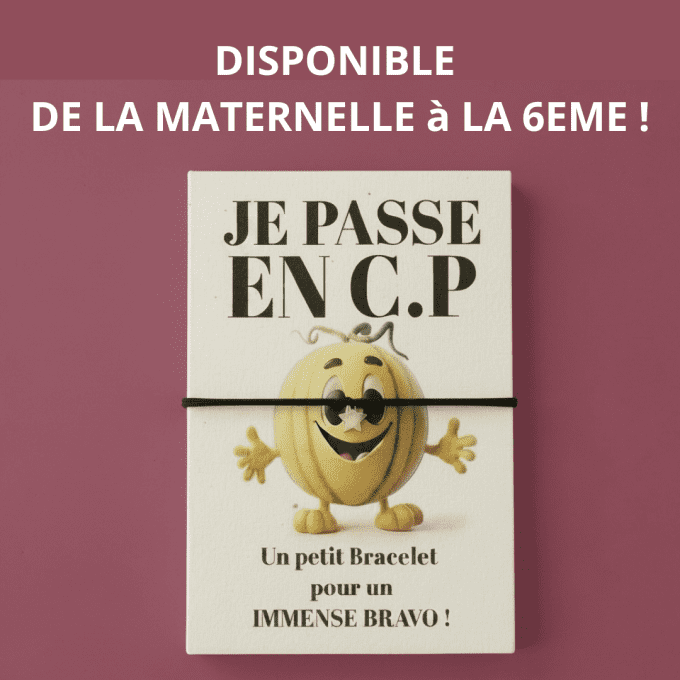 CARTE + LE BRACELET DE REUSSITE ETOILE - DE LA MATERNELLE A LA 6IEME