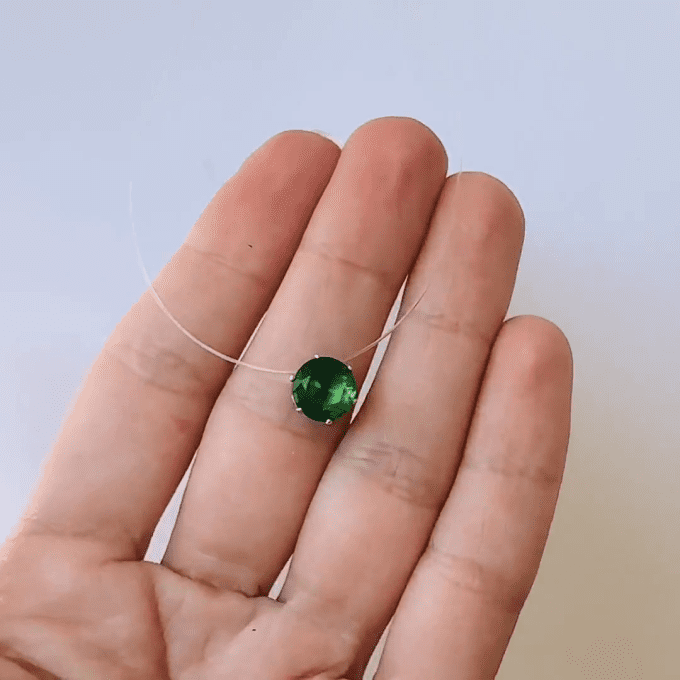 CARTE A MA GRAND-MERE + COLLIER EMERAUDE - F43